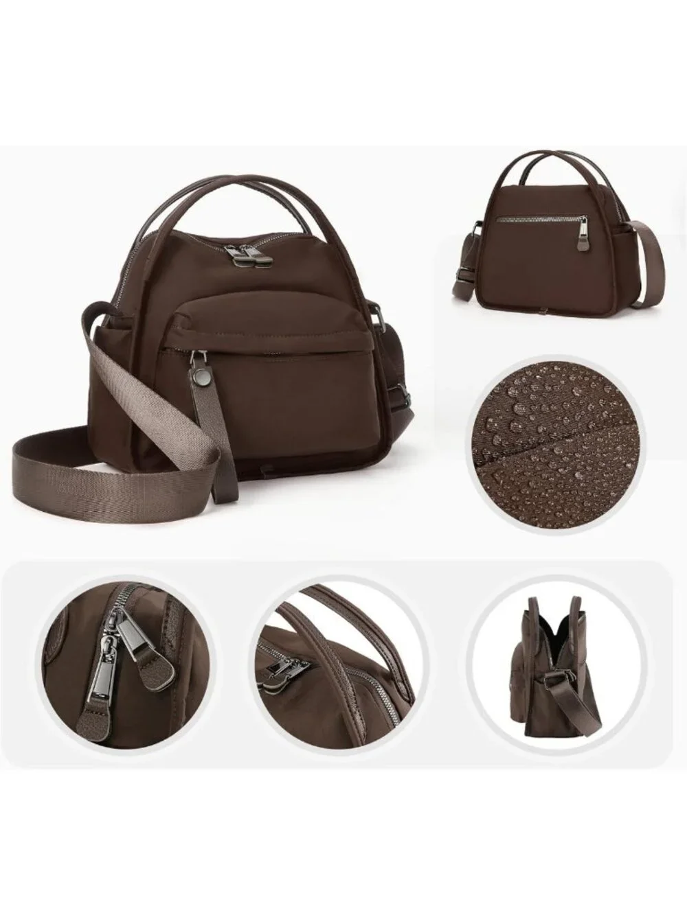 Chic Solid Color Crossbody Bag | Stylish Zipper Handbag with Soft Top Handle